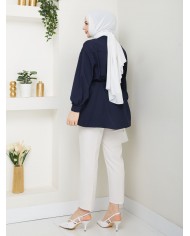 Kalp Tokalı Gömlek - Lacivert