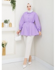 Kalp Tokalı Gömlek - Buz Mavisi