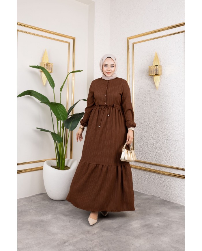 Börümcük Elbise - Kahve