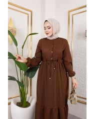 Börümcük Elbise - Kahve
