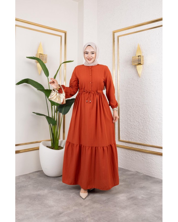 Börümcük Elbise - Kiremit