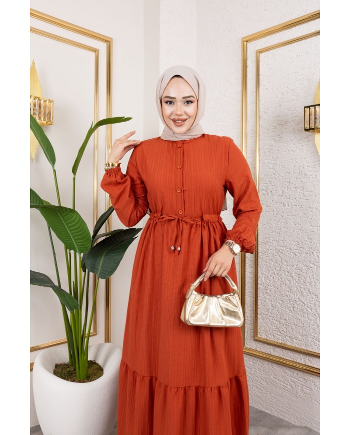 Börümcük Elbise - Kiremit