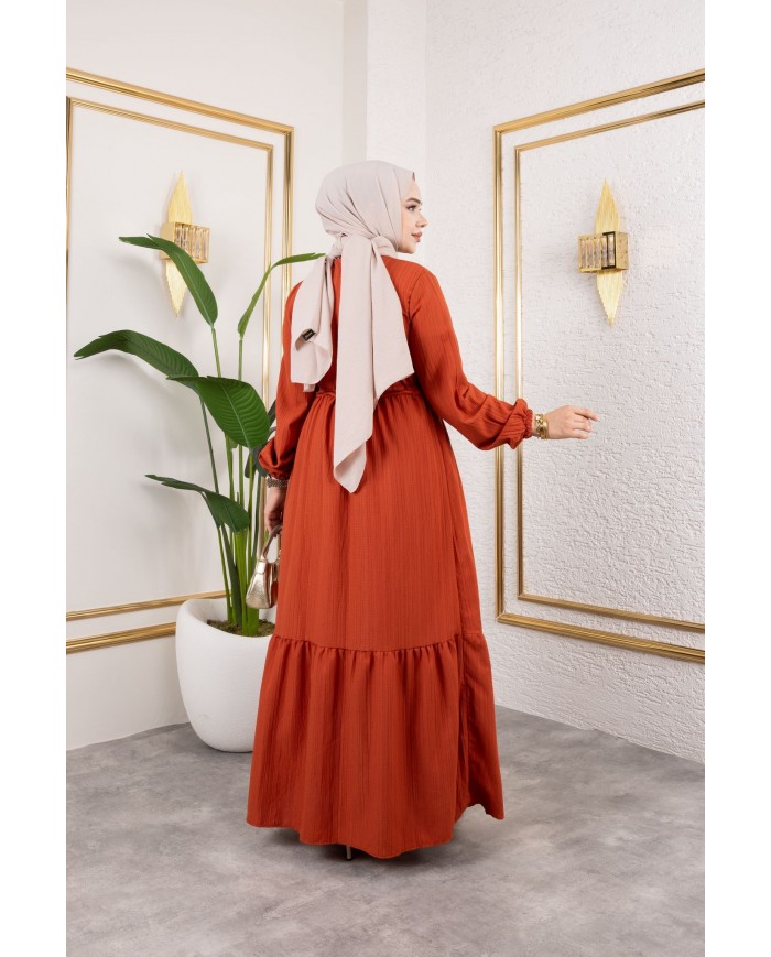 Börümcük Elbise - Kiremit