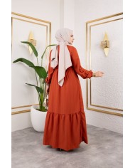 Börümcük Elbise - Kiremit