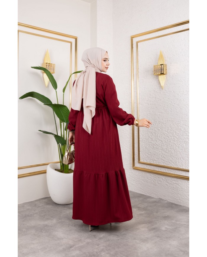 Börümcük Elbise - Bordo