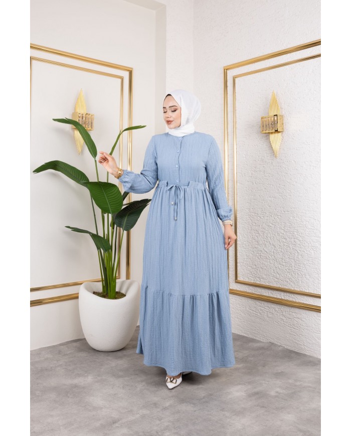 Börümcük Elbise - Buz  Mavisi