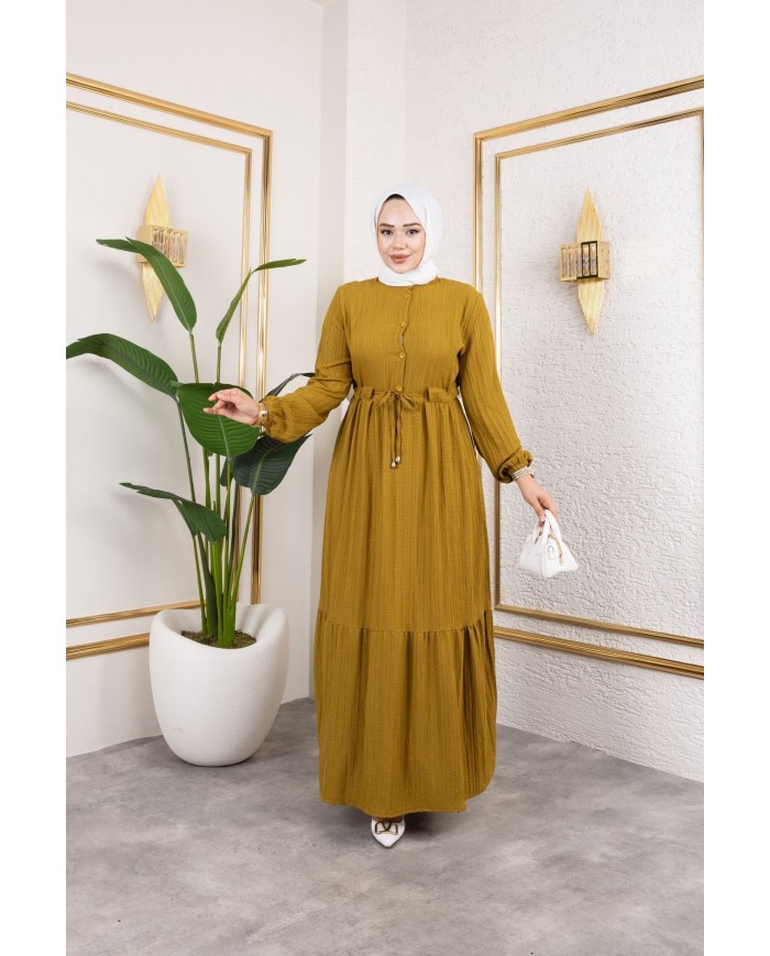 Börümcük Elbise - Yağ Yeşili