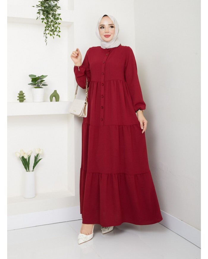 Kübra Elbise - Bordo