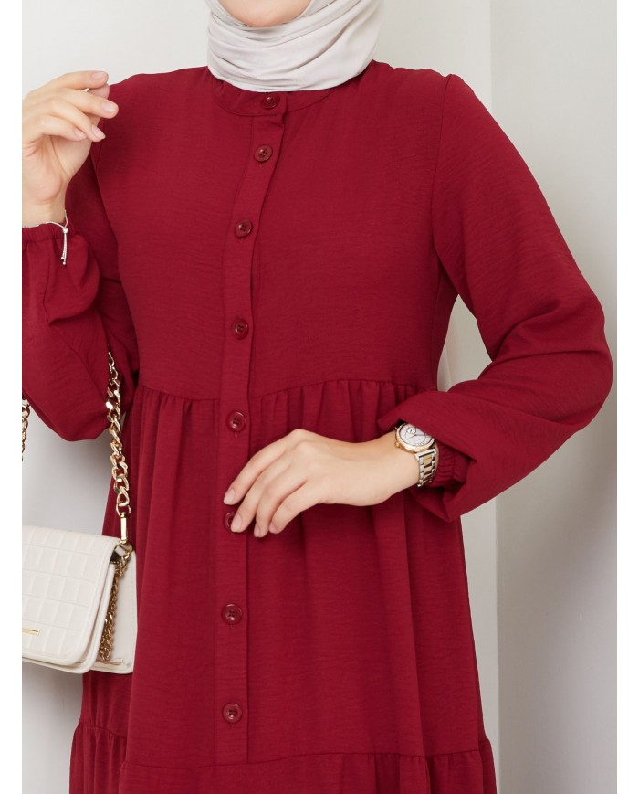 Kübra Elbise - Bordo