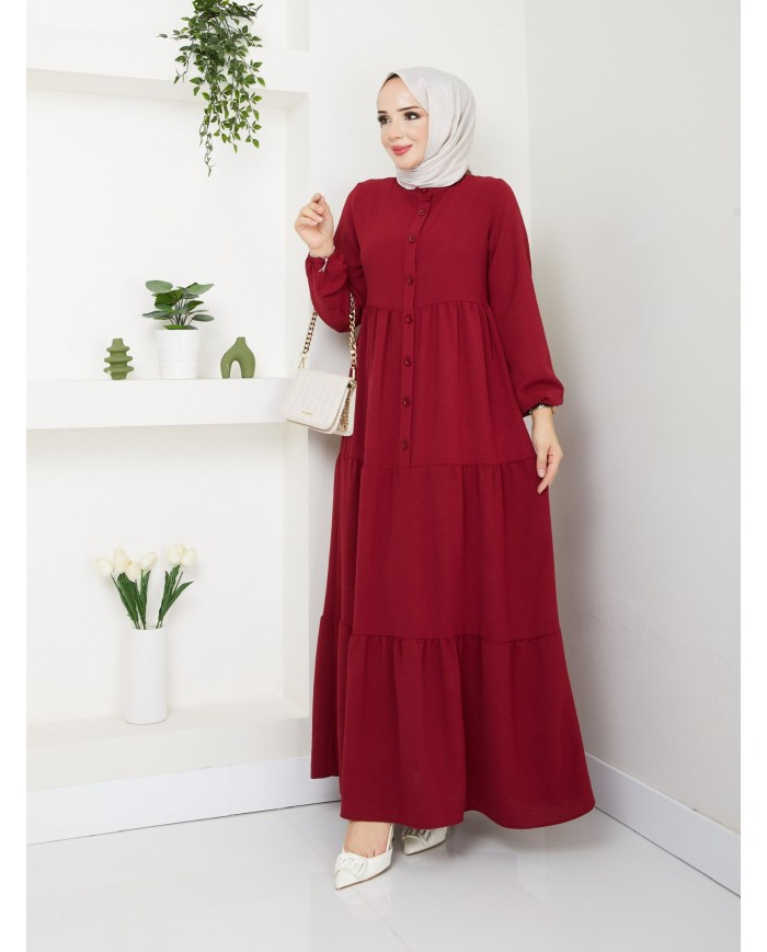 Kübra Elbise - Bordo
