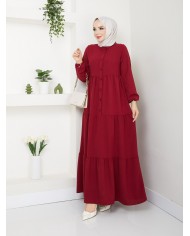 Kübra Elbise - Bordo