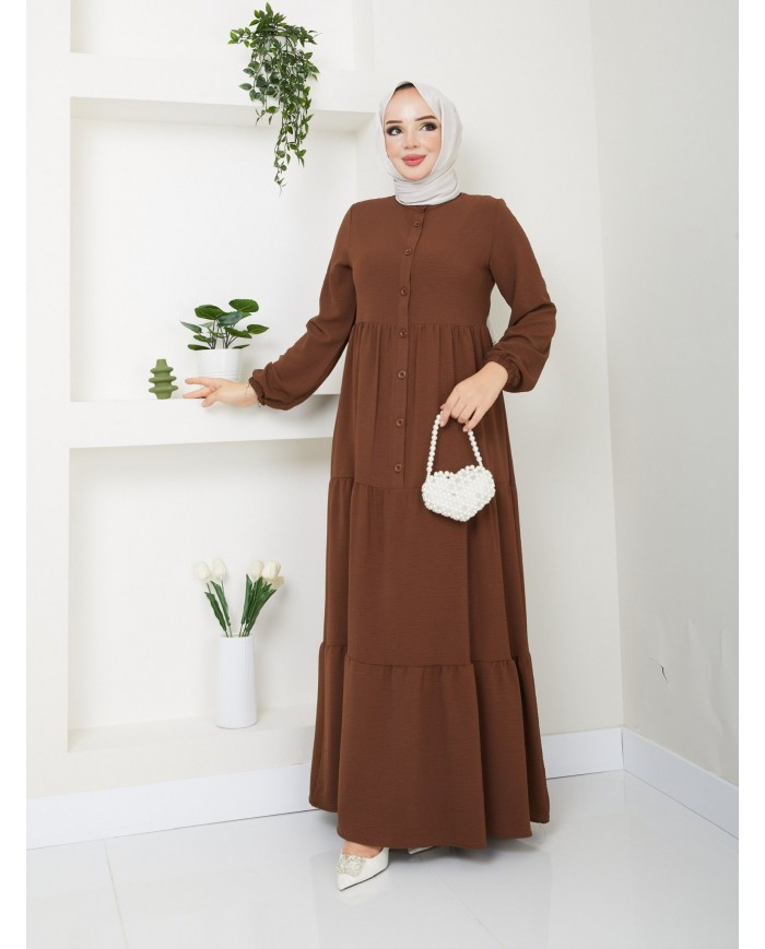 Kübra Elbise - Kahve