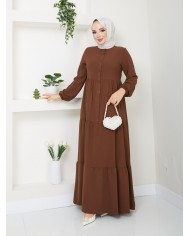 Kübra Elbise - Kahve