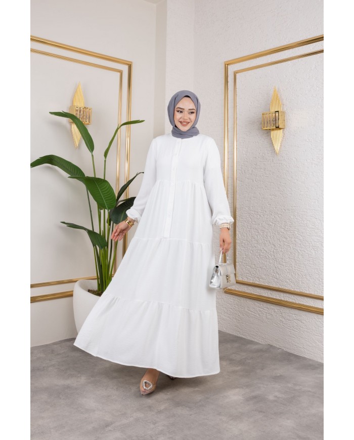 Kübra Elbise - Beyaz