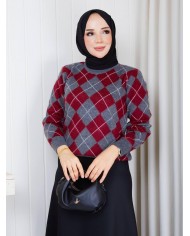 CEYDA TRİKO İKİLİ TAKIM- BORDO