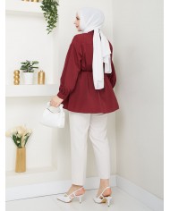 Kalp Tokalı Gömlek - Kiremit